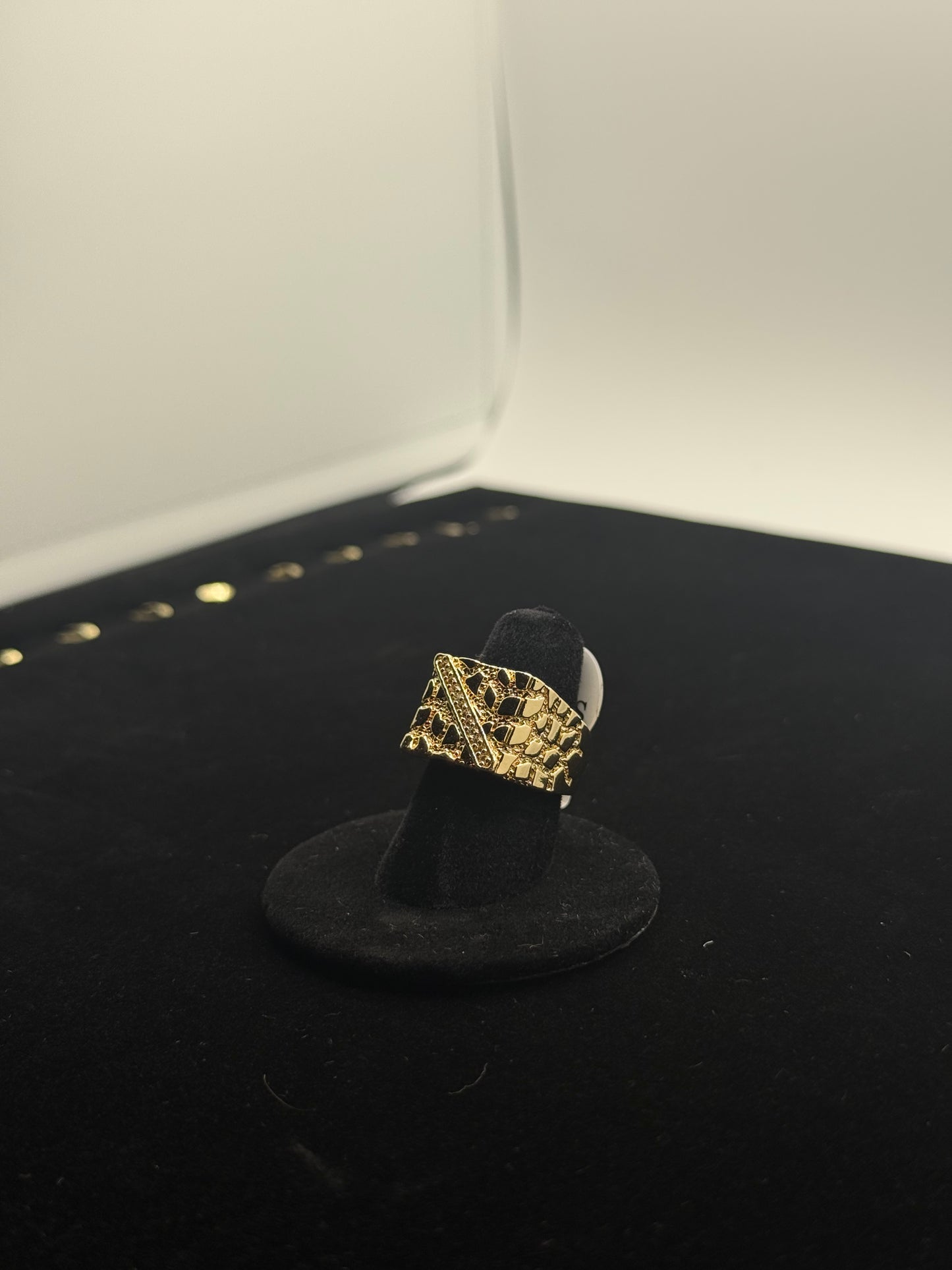 14k gold plated Zirconia nugget ring