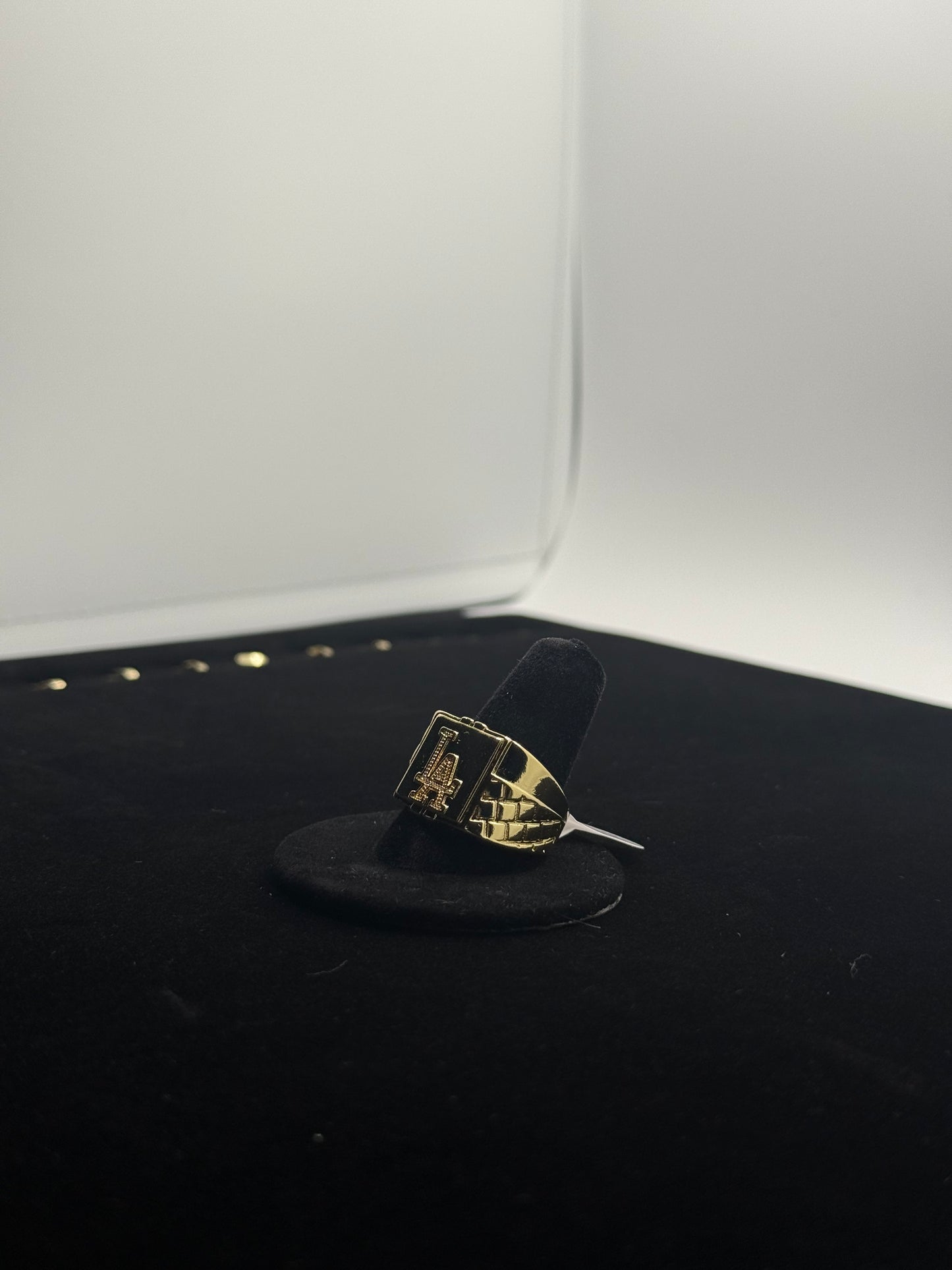 14k gold plated “LA” nugget style ring