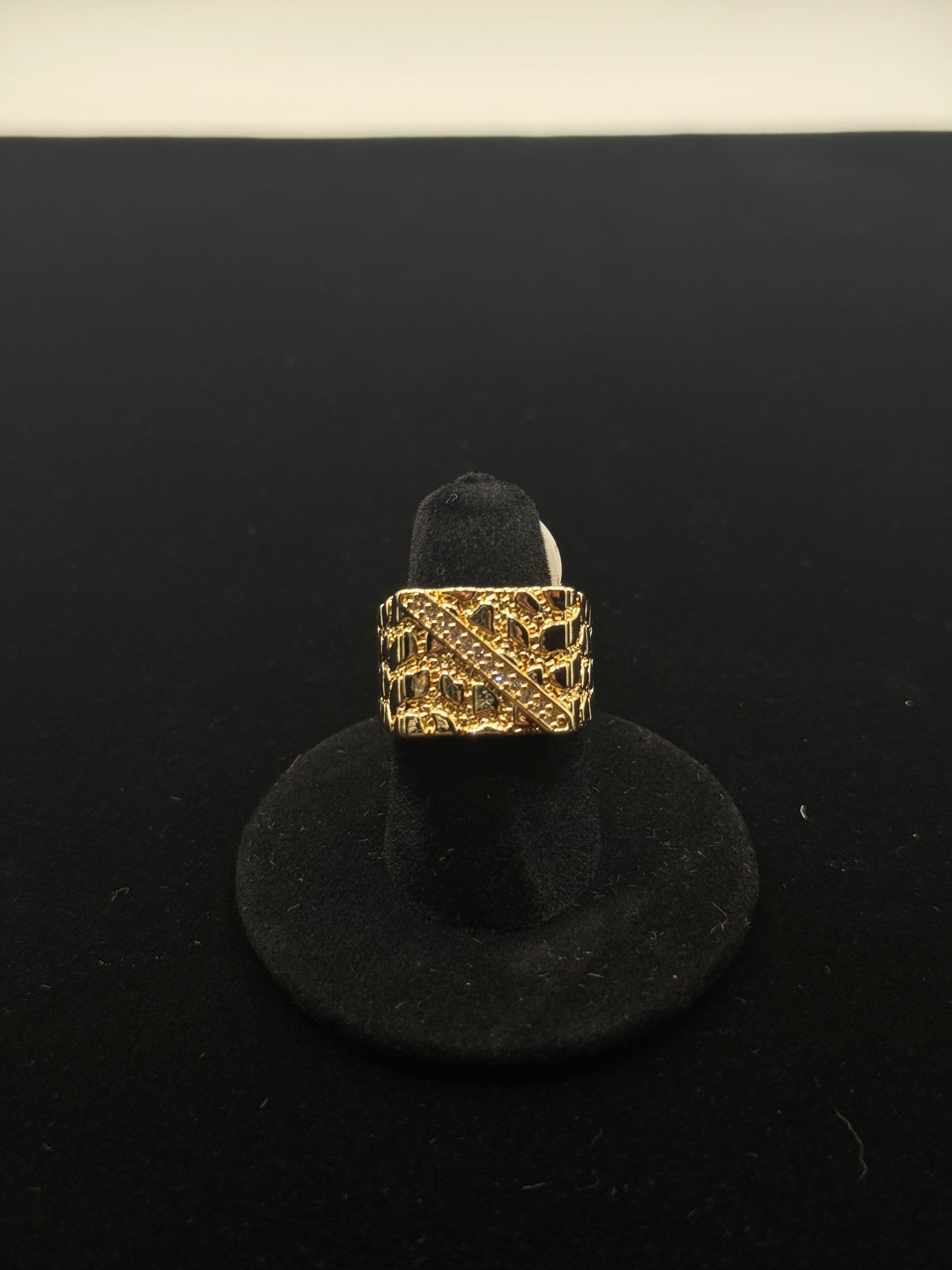 14k gold plated Zirconia nugget ring