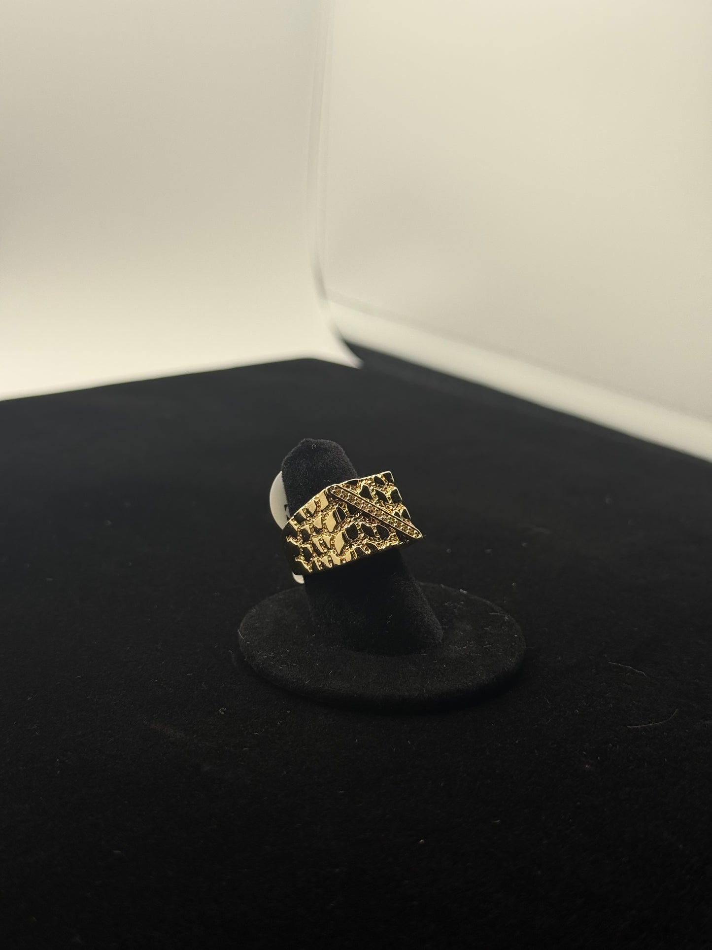 14k gold plated Zirconia nugget ring
