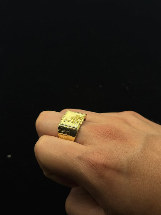 14k gold plated “LA” nugget style ring