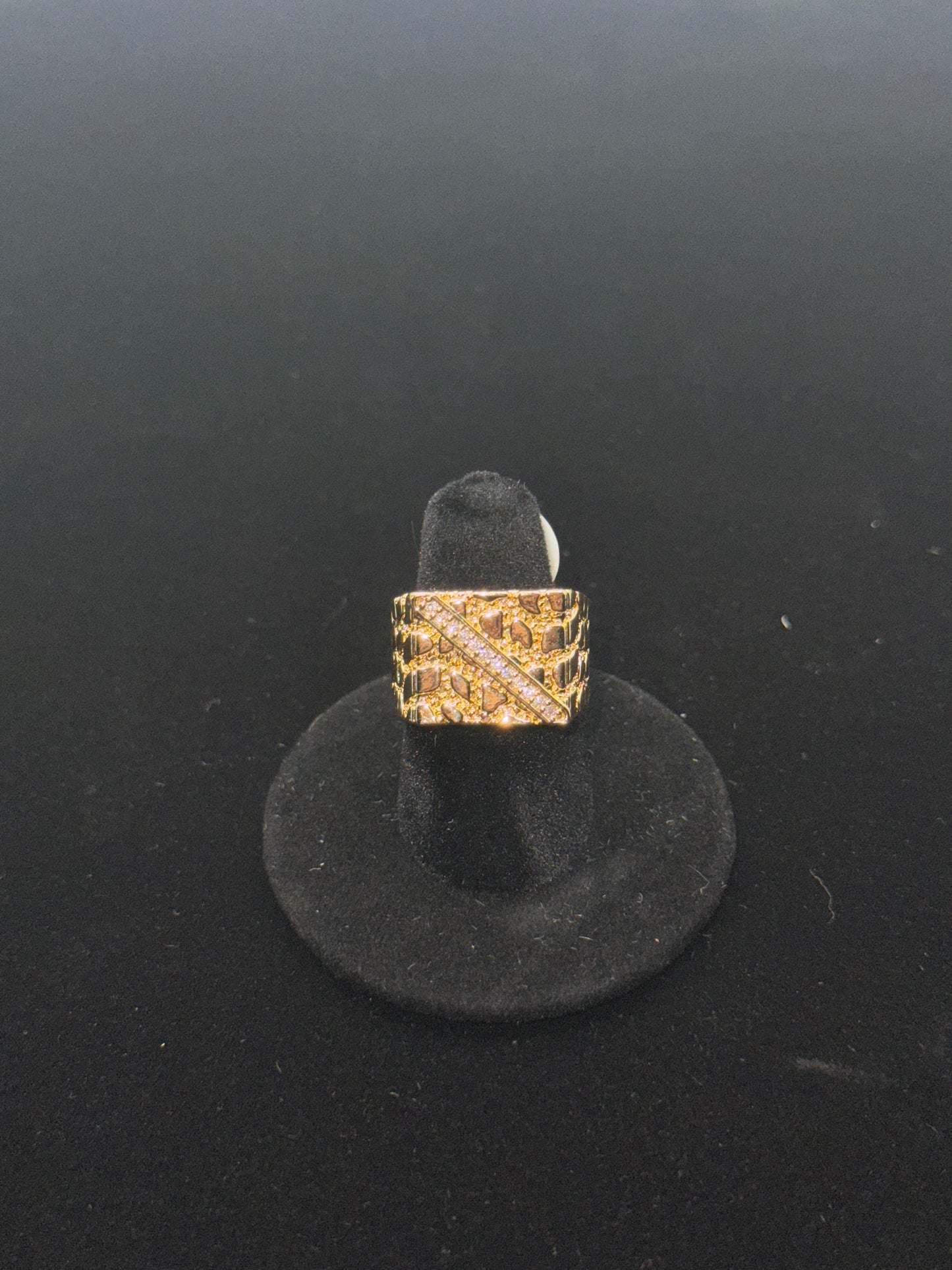 14k gold plated Zirconia nugget ring