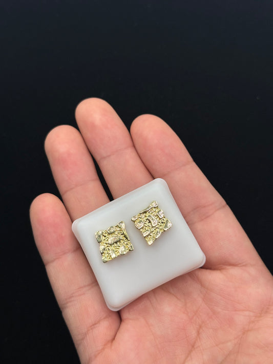 14K gold plated square nugget ring