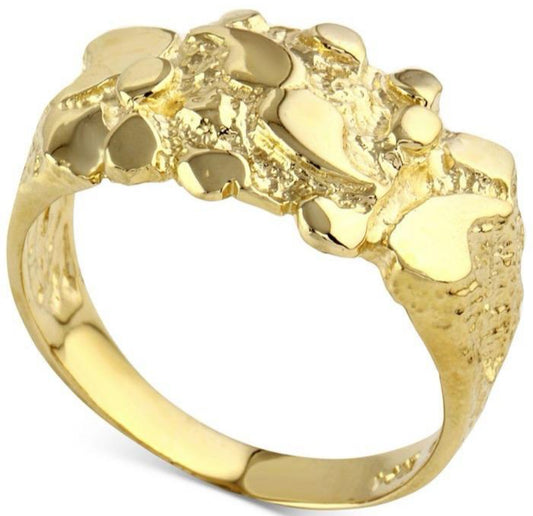 unisex gold nugget ring