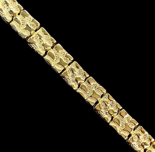 14K Gold plated nugget bracelet