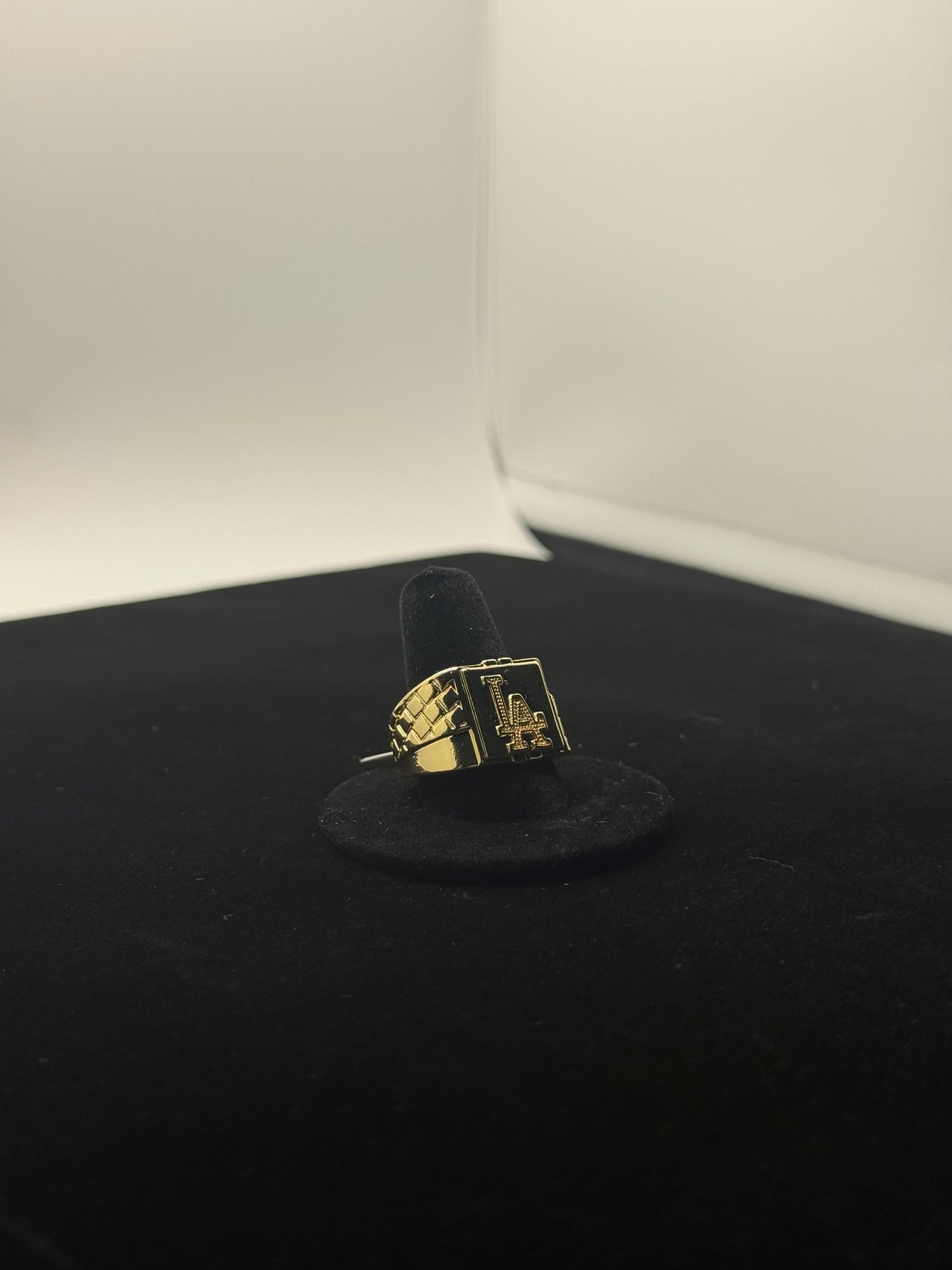 14k gold plated “LA” nugget style ring