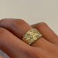 14K Gold plated diamond nugget ring