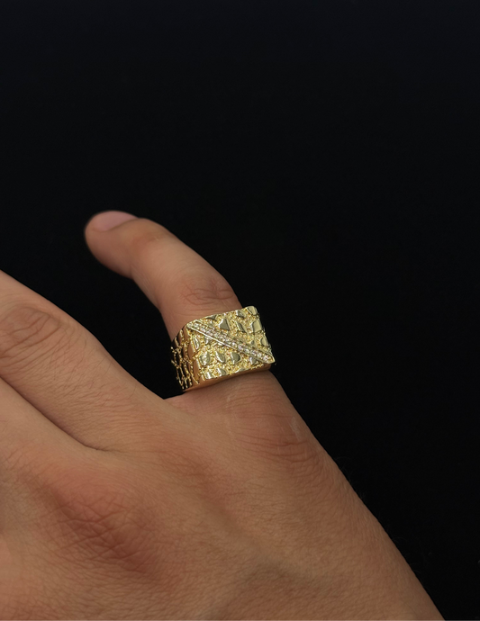 14k gold plated Zirconia nugget ring