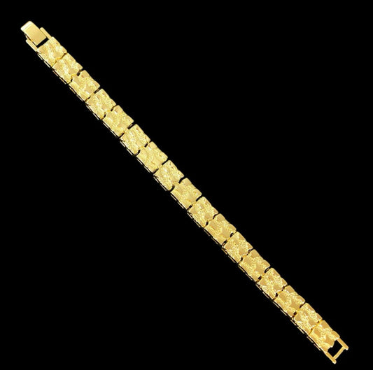 14K Gold plated nugget bracelet