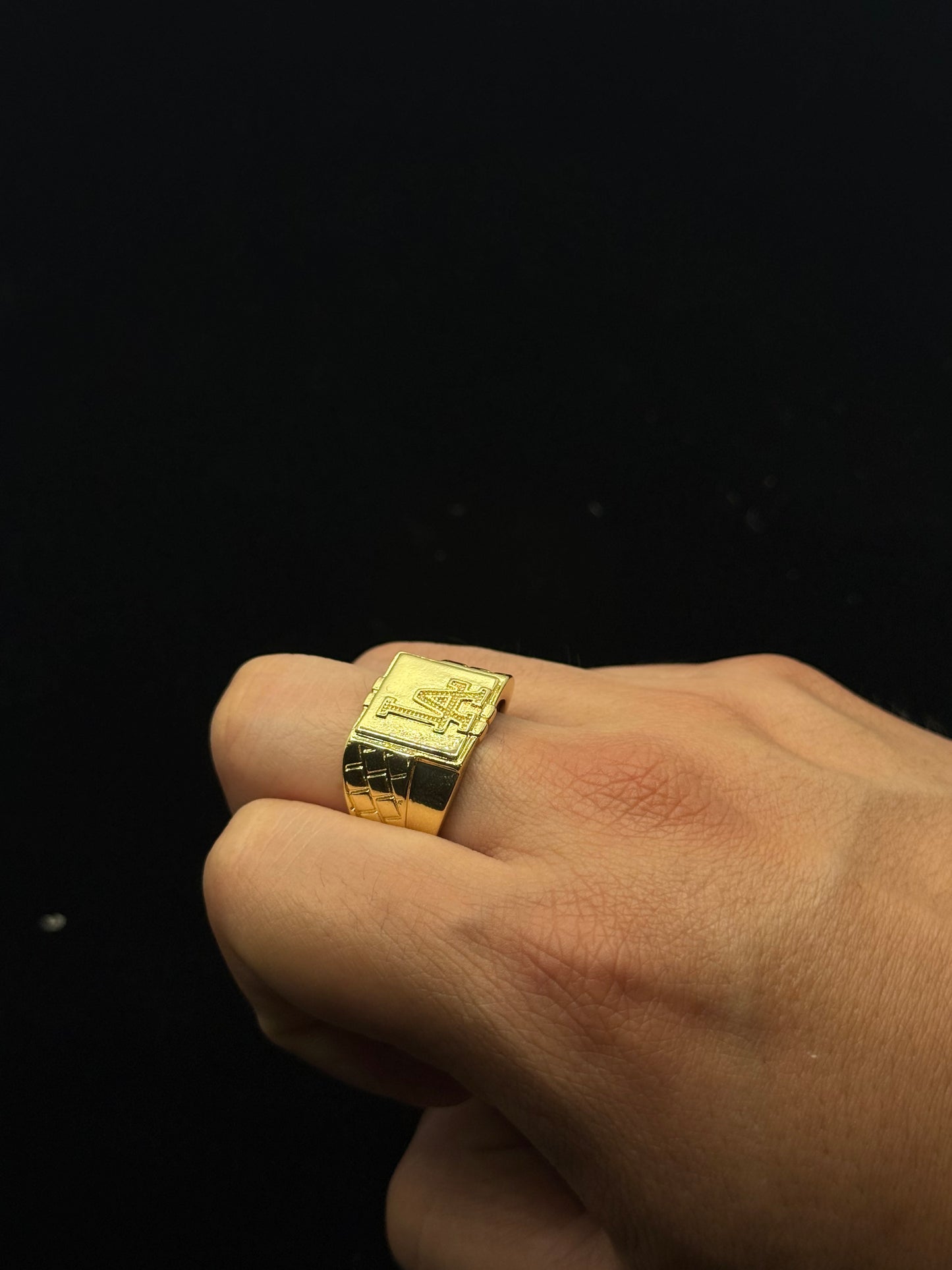 14k gold plated “LA” nugget style ring