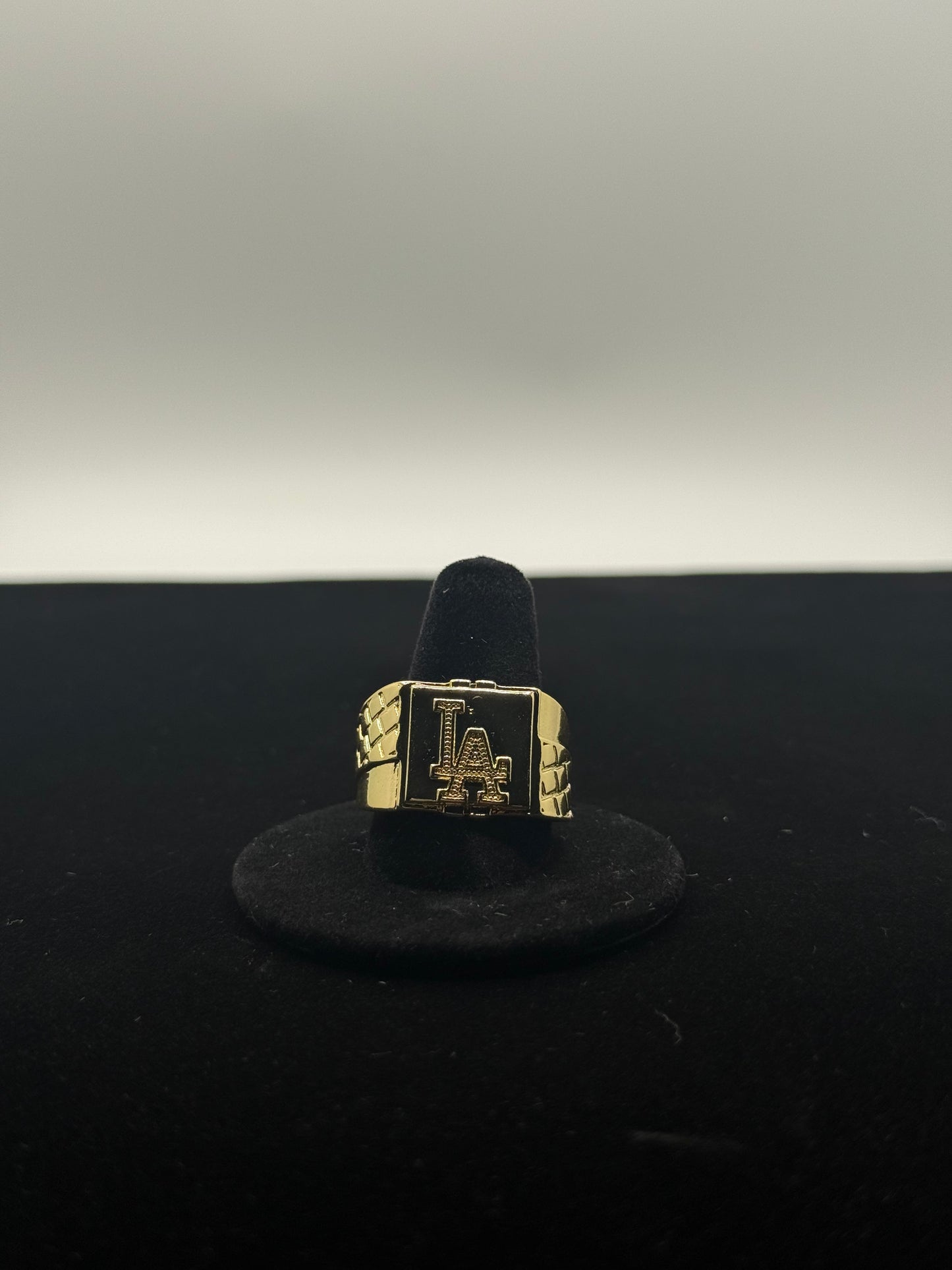14k gold plated “LA” nugget style ring